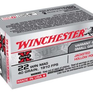 WINCHESTER SUPER-X 22WMR 40GR - JHP 1910FPS 50RD 40BX/CS
