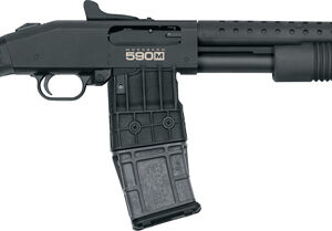 MOSSBERG 590M MAG-FED 12GA - 18.5" 10RD GHOST RING BLD/SYN